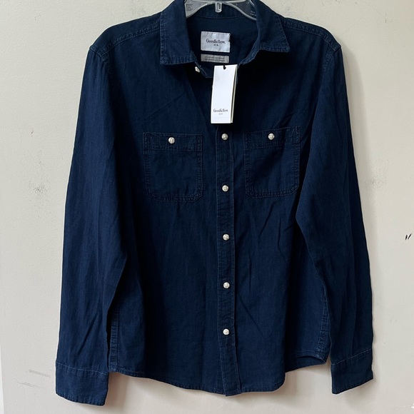 Goodfellow & Co Long Sleeve Button Down Shirt Mens‎ Small Blue Standard Fit NWT - Picture 1 of 9
